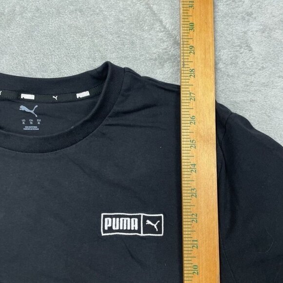Puma Mens Black Logo XL T-Shirt Casual Crewneck Short Sleeve d0475 - Picture 2 of 8